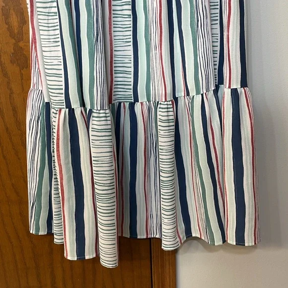 LANE BRYANT UEC Size 14/16 Striped Tiered Maxi Skirt Pull on style elastic waist - Picture 7 of 9